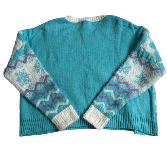 Ugly Christmas Sweater With Reindeer & Snowflake Design By 33 Degrees XL blue - Picture 3 of 14